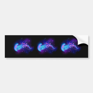 Vibrant Color Glowing Jellyfish Bumper Sticker
