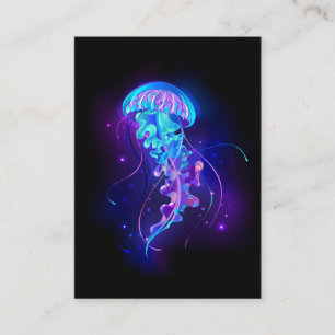 Vibrant Color Glowing Jellyfish Business Card