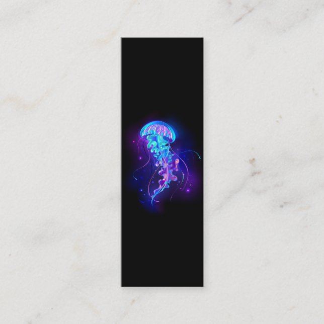 Vibrant Color Glowing Jellyfish Calling Card (Front)