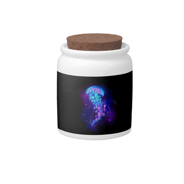 Vibrant Color Glowing Jellyfish Candy Jar (Front)