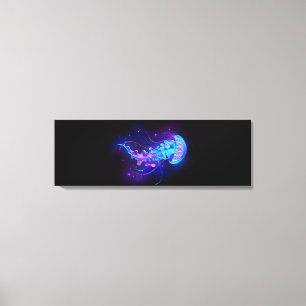 Vibrant Color Glowing Jellyfish Canvas Print