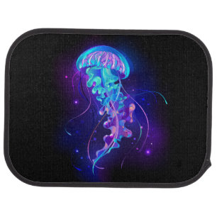 Vibrant Color Glowing Jellyfish Car Floor Mat
