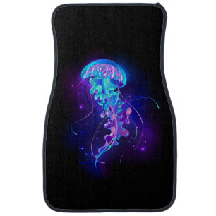 Vibrant Color Glowing Jellyfish Car Floor Mat