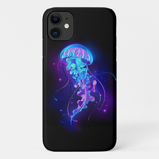 Vibrant Color Glowing Jellyfish Case-Mate iPhone Case (Back)