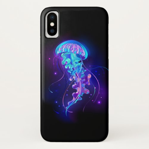 Vibrant Color Glowing Jellyfish iPhone X Case