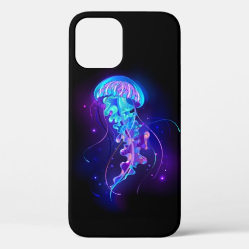 Vibrant Color Glowing Jellyfish iPhone 12 Pro Case