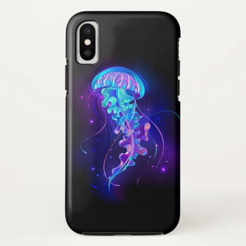 Vibrant Color Glowing Jellyfish iPhone X Case