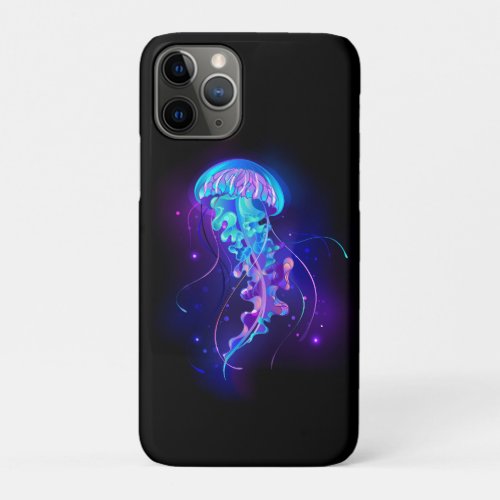 Vibrant Color Glowing Jellyfish iPhone 11 Pro Case