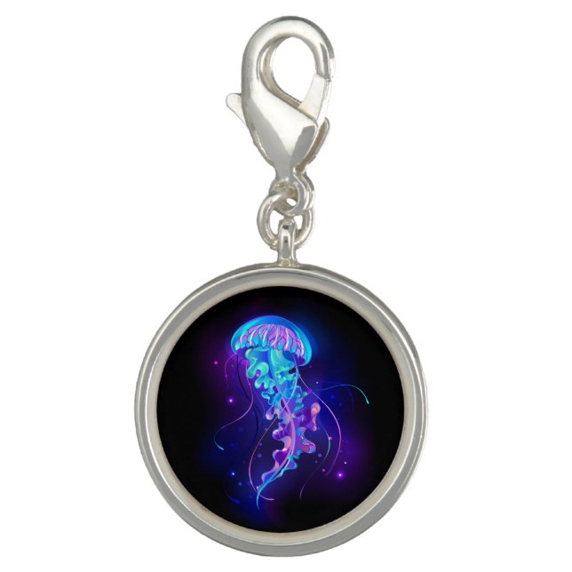 Vibrant Color Glowing Jellyfish Charm (Front)