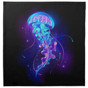 Vibrant Color Glowing Jellyfish Cloth Napkin