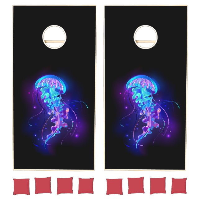 Vibrant Color Glowing Jellyfish Cornhole Set (Set)