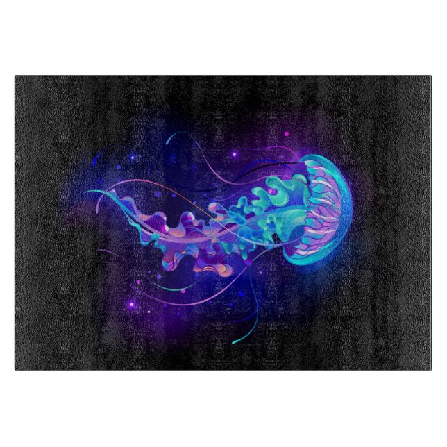 Vibrant Color Glowing Jellyfish Cutting Board (Front)