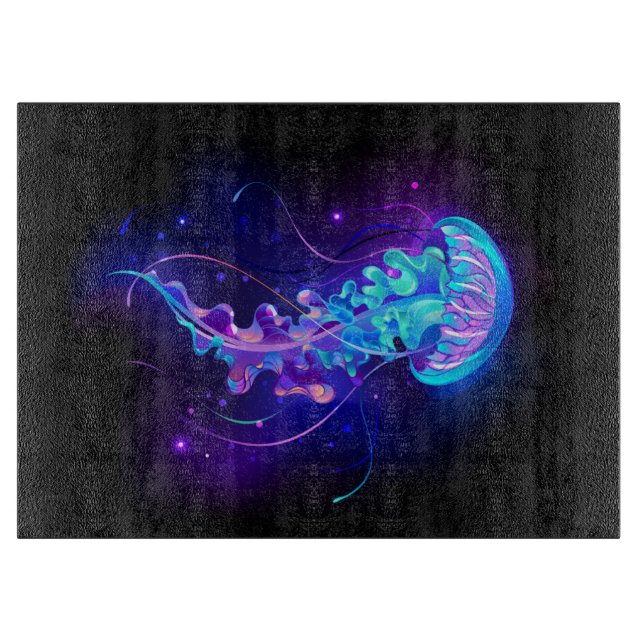 Vibrant Color Glowing Jellyfish Cutting Board (Front)