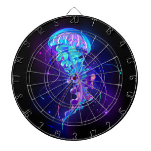 Vibrant Color Glowing Jellyfish Dart Board