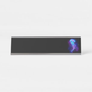 Vibrant Color Glowing Jellyfish Desk Name Plate