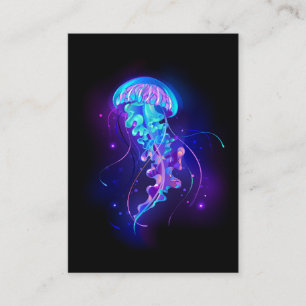 Vibrant Color Glowing Jellyfish Discount Card