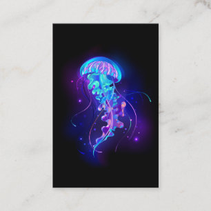 Vibrant Color Glowing Jellyfish Discount Card