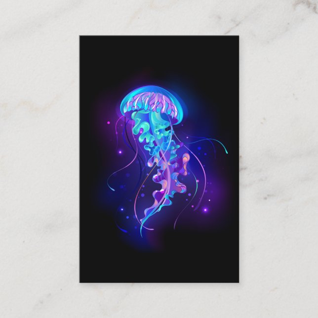 Vibrant Color Glowing Jellyfish Discount Card (Front)