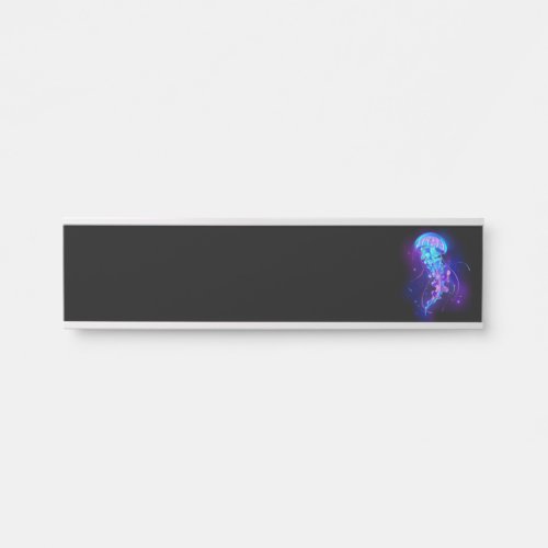 Vibrant Color Glowing Jellyfish Door Sign