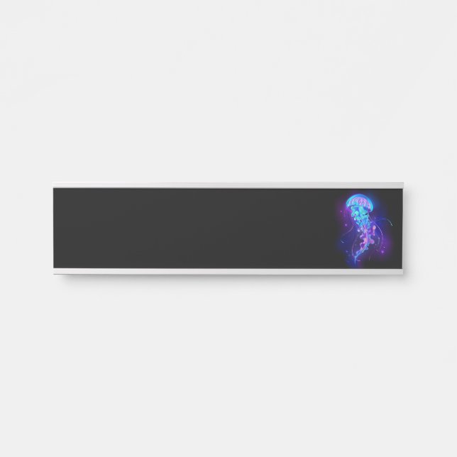 Vibrant Color Glowing Jellyfish Door Sign (Front)