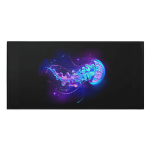 Vibrant Color Glowing Jellyfish Door Sign