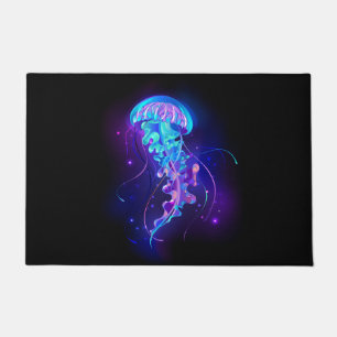 Vibrant Color Glowing Jellyfish Doormat