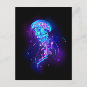 Vibrant Color Glowing Jellyfish Enclosure Card