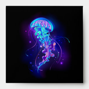 Vibrant Color Glowing Jellyfish Envelope