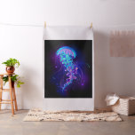 Vibrant Color Glowing Jellyfish Fabric