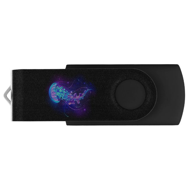 Vibrant Color Glowing Jellyfish Flash Drive (Back)