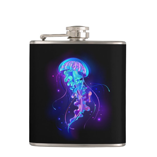 Vibrant Color Glowing Jellyfish Flask (Front)
