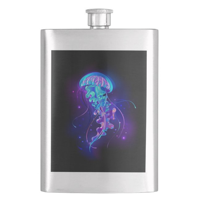 Vibrant Color Glowing Jellyfish Flask (Front)