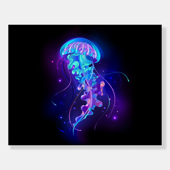 Vibrant Color Glowing Jellyfish Foam Board (Front)