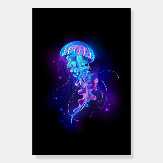 Vibrant Color Glowing Jellyfish Foam Board (Front)