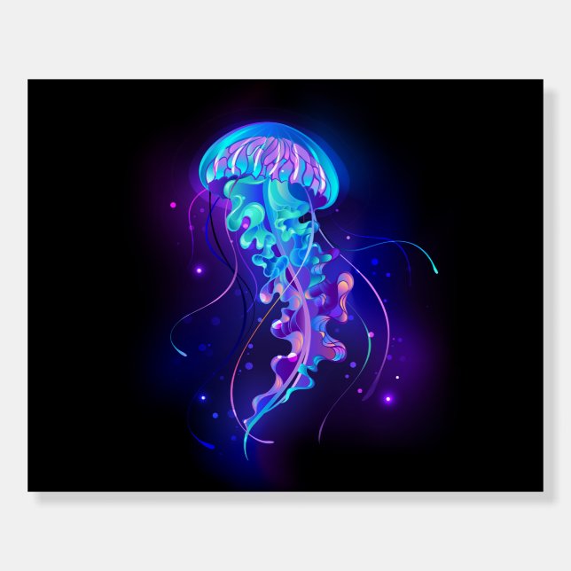 Vibrant Color Glowing Jellyfish Foam Board (Front)
