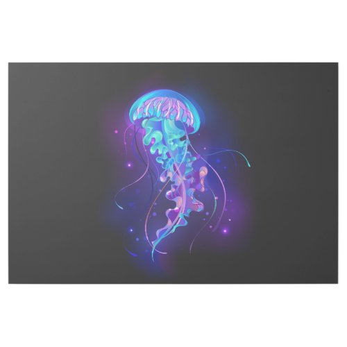 Vibrant Color Glowing Jellyfish Gallery Wrap