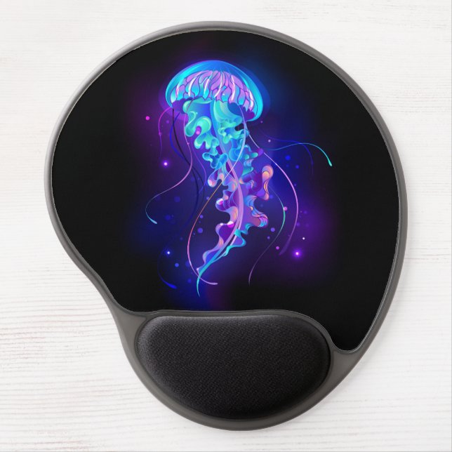 Vibrant Color Glowing Jellyfish Gel Mouse Pad (Front)