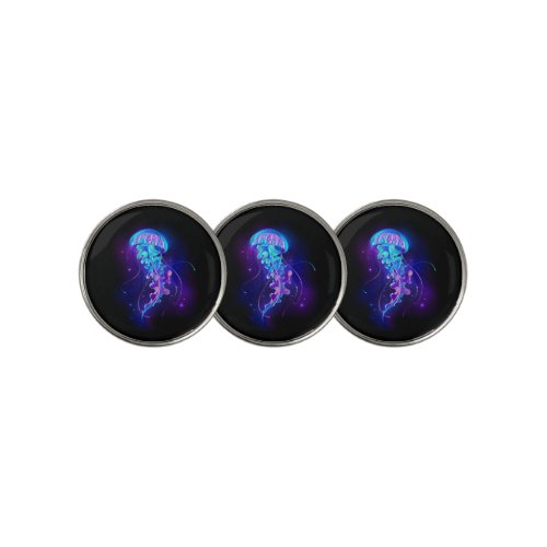 Vibrant Color Glowing Jellyfish Golf Ball Marker