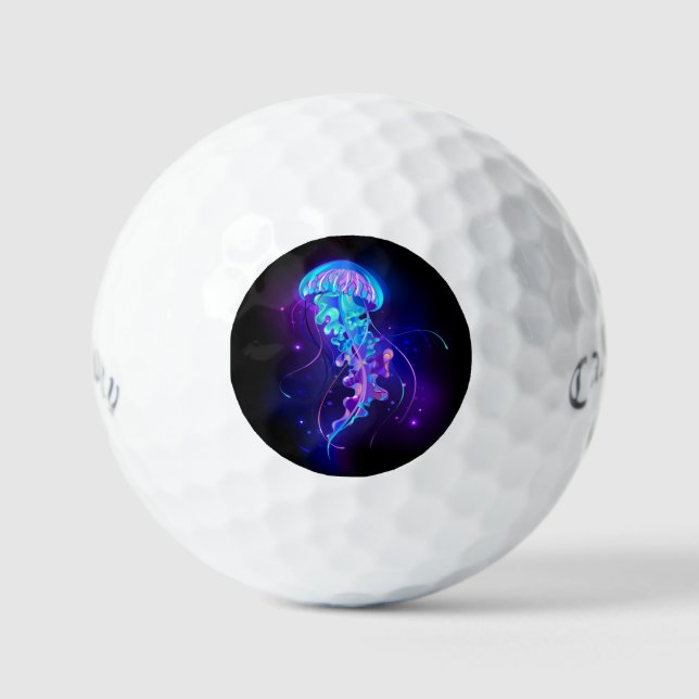 Vibrant Color Glowing Jellyfish Golf Balls (Front)