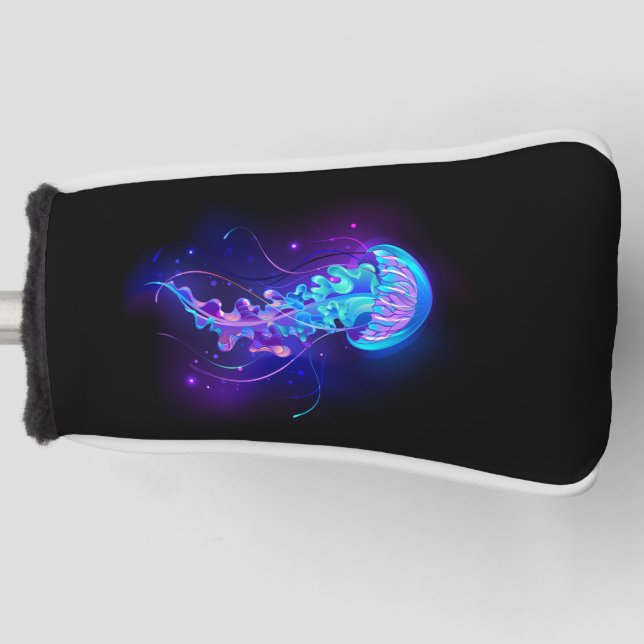 Vibrant Color Glowing Jellyfish Golf Head Cover (Front)