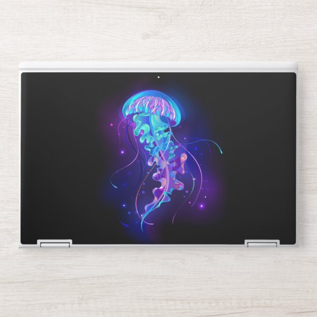 Vibrant Color Glowing Jellyfish HP Laptop Skin (Front)