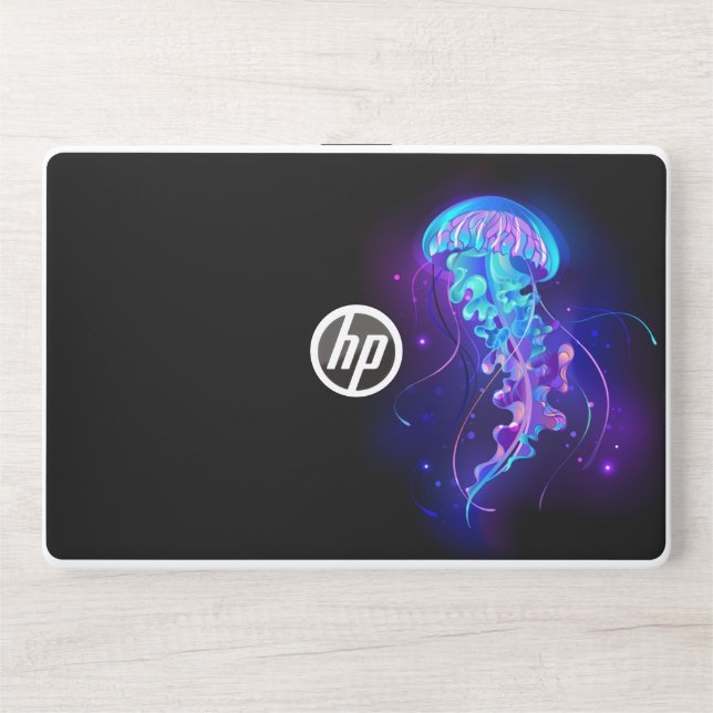 Vibrant Color Glowing Jellyfish HP Laptop Skin (Front)