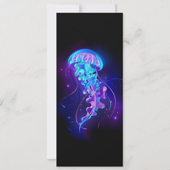 Vibrant Color Glowing Jellyfish Invitation (Front)