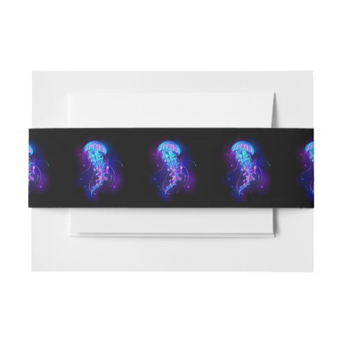 Vibrant Color Glowing Jellyfish Invitation Belly Band