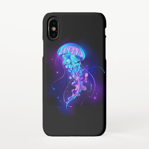 Vibrant Color Glowing Jellyfish iPhone XS Case