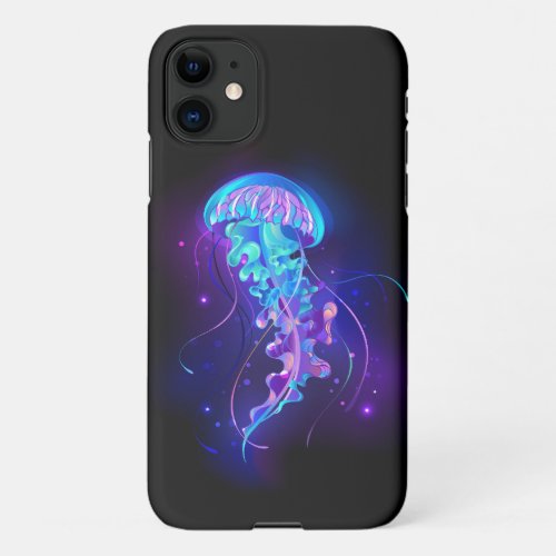 Vibrant Color Glowing Jellyfish iPhone 11 Case