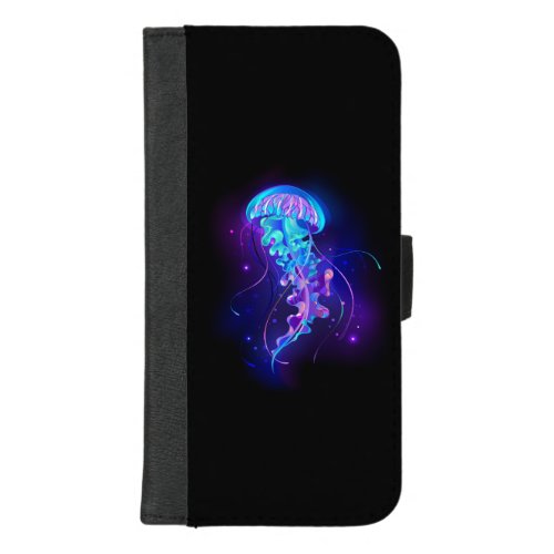 Vibrant Color Glowing Jellyfish iPhone 87 Plus Wallet Case