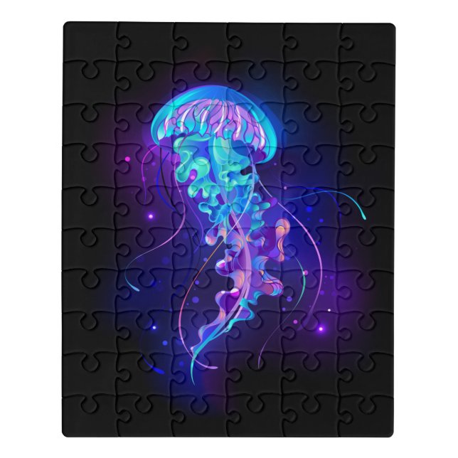 Vibrant Color Glowing Jellyfish Jigsaw Puzzle (Puzzle Vertical)
