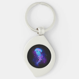 Vibrant Color Glowing Jellyfish Keychain