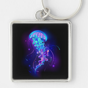 Vibrant Color Glowing Jellyfish Keychain